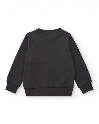 Grey sweatshirt for boys with motorcycle print