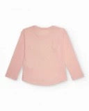 Pink t-shirt for girls with ballet shoes print