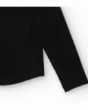 Black long-sleeve t-shirt with rhinestone bow detail for girls