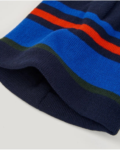 Boys’ knit hat and neck warmer set with multicolour stripes