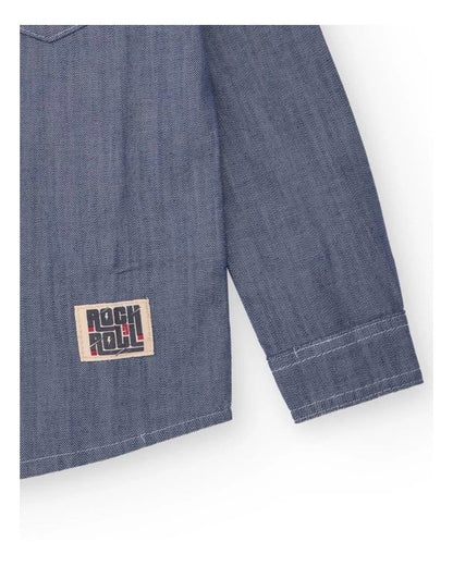 Boys' long sleeve denim shirt in blue