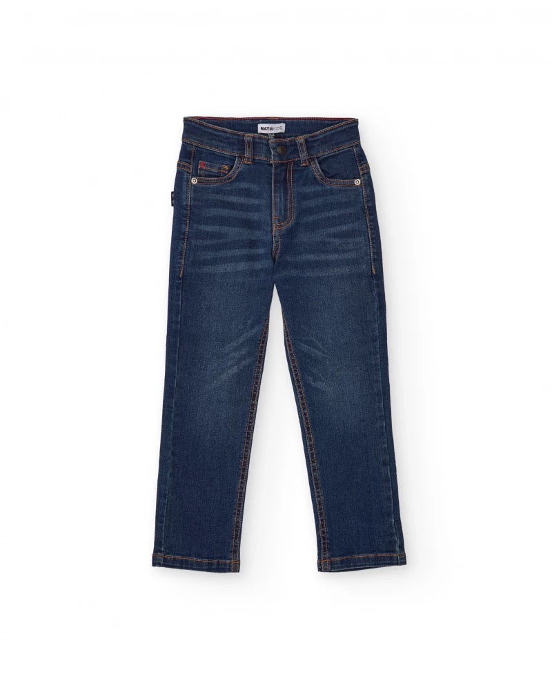 Dark blue long jeans for boys