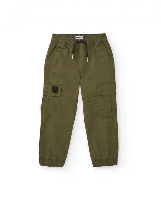 Boys' cargo pants in military green
