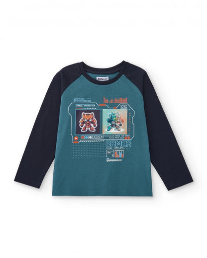 Long-sleeved t-shirt for boys with video game print