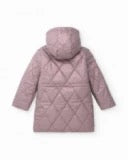 Girls’ pink quilted coat with hood