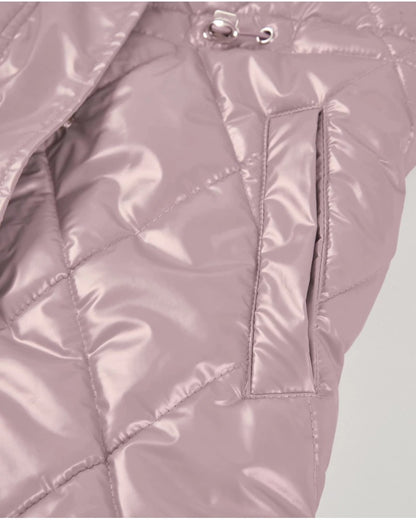 Girls’ pink quilted coat with hood