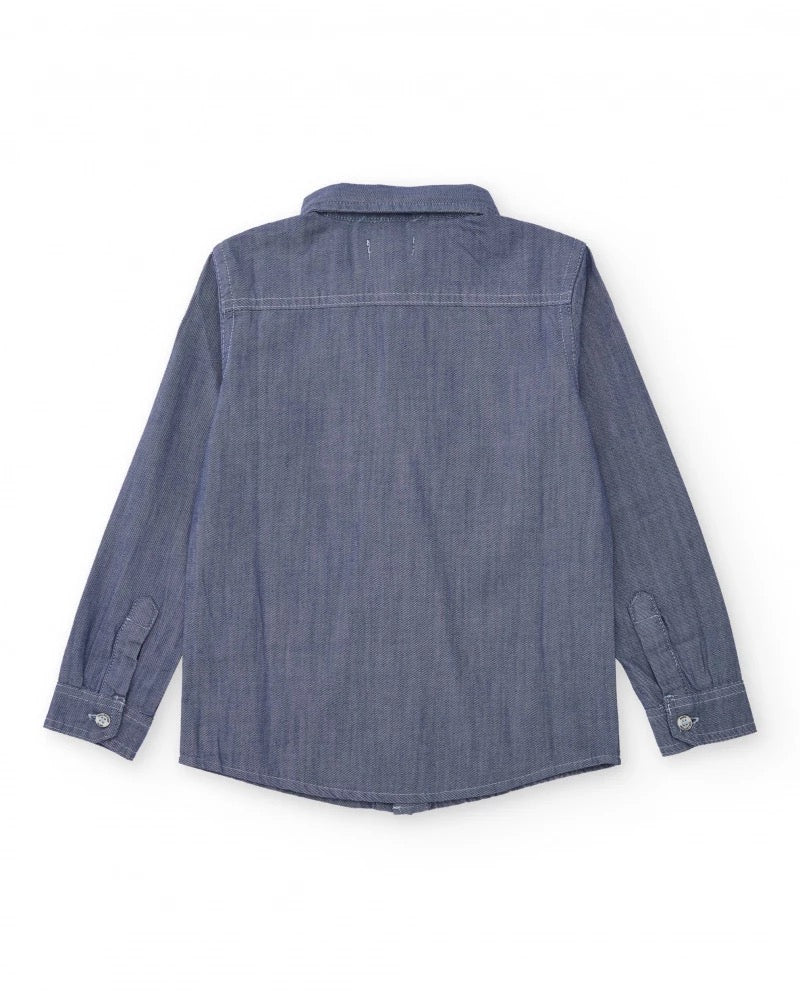 Boys' long sleeve denim shirt in blue