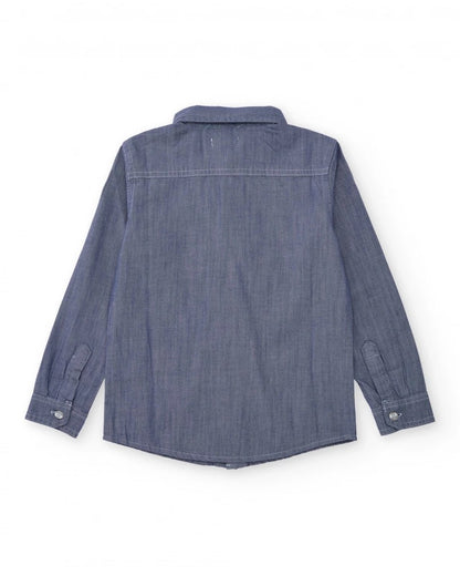 Boys' long sleeve denim shirt in blue