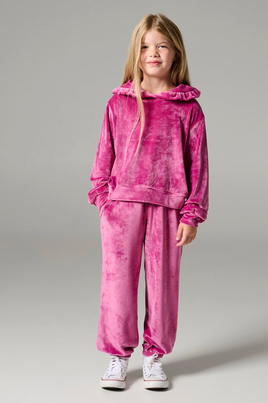 Melin Rose Σετ βελούδο με βολάν στη κουκούλα Φούξια