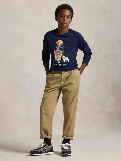 Polo Ralph Lauren Blue Boys Bear Graphic Print Long Sleeve T-Shirt